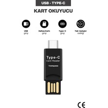 Sprange USB To Type-C Kart Okuyucu Tf Mikro Sd Kart Okuyucu Tak Çalıştır Telefon Pc Tablet Uyumlu