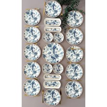 Borser Blue Kitchen Model 12 Kişilik 21 Parça Modern Kahvaltı - Brunch Takımı