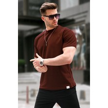 Madmext Acı Kahverengi Regular Fit Basic Erkek Tişört 6131
