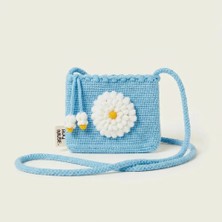 Rug Muse El Örgüsü Kız Çocuk Çapraz Çanta - Scarlet Bloom - Papatyalı - Mavi