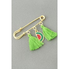 Uluora Hilal Karpuz Püsküllü Broş