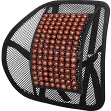 Keskin Sound Premium Ahşap Boncuklu Ortopedik Bel Destek Yastığı Kahverengi