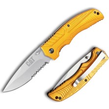 Cat DA980006 Kemer Askı Kancalı Katlanabilir 20CM Paslanmaz Çelik Sarı Kamp Çakısı