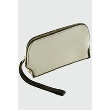 Uluora Krem Dikdörtgen Deri Cüzdan