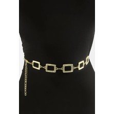 Uluora Dikdörtgen Metal Zincir Kemer
