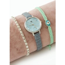 Uluora Kayışlı Bayan Kol Saati ve Bileklik Kombini