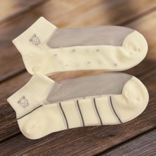 Trendy Chic Üzeri Tül Beyaz Ikili Kadın Babet Çorap