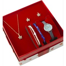 Uluora Kayışlı Bayan Kol Saati ve Takı Seti Kombini