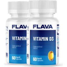 FLAVA VİTAMİN D3 - 60 Kapsül x 2 Adet