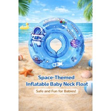 Mubx Bebek Yüzme Boyun Simidi 40CM Güvenlik Kilitli Havuz Deniz Simiti
