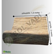 1,5m x 3m Afyonkarahisardan Misina Ipli Doğal Bambu Kamış Çit,bahçe Çiti,hasır Çit, Gölgelik