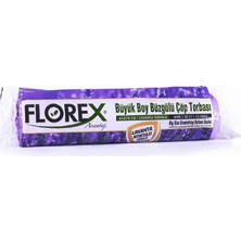 Makay 250 Adet FLOREX-503 Avantaj Lavanta Kokulu Büzgülü Büyük 10PCS 65X70CM Çöp Torba 25X10=250 (5282)