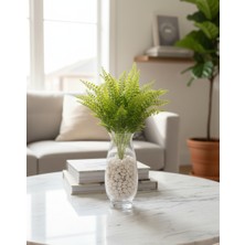 Bakburaya Yapay Çiçekçilik Yapay 1 Adet 5 Dallı Yeşil Aranjmanli Eğrelti Otu Aradal Dekor Aranjman Ev Süs