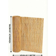 My Family Kamış Hasır Çit 150X300 cm Bahçe Balkon Çiti Dekoratif Hasır Paravan Gölgelik