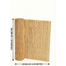 My Family Doğal Hasır Çit 1.50X2.50 Metre Bambu Görünümlü Kamış Bahçe Balkon Gölgelik Rüzgarlık