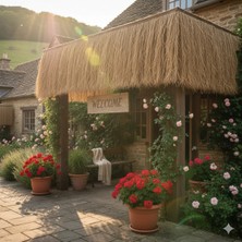 My Family Hasır Püskül Otu 1 Metre x 75 cm Saçaklı Doğal Ot Dekoratif Gölgelik ve Çatı Kaplama