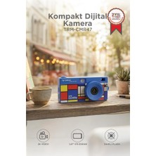 Torima Life Dijital Kamera Selfie Video Vlog Kamerası Mini Fotoğraf Makinesi CMR47 Mavi