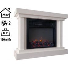 Ecoair Elektrikli Fanlı  Şömine Medium  1500W / 3000W Ay Taşı Desenli