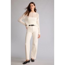 DeFacto Straight Fit Normal Bel Gabardin Pantolon H0092AX26SP