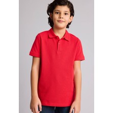 DeFacto 23 Nisan Çocuk Bayramı Polo Yaka Basic Düz Pike Kısa Kollu Kırmızı Tişört Erkek Çocuk K1689A625SM