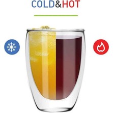 Jet's Home 450 ml Çift Camlı Bardak Çift Cidarlı Cam Bardak