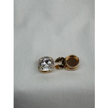 Iri Taşlı Kare Cufflink (Düğme Broşu)