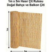 My Family 1x5 Metre Doğal Hasır Çit - Bahçe, Balkon Kamış Paravan ve Dekoratif Gölgelik