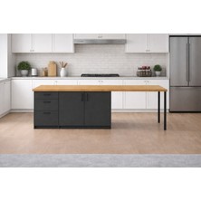 T Designo Lal Mutfak Adası - 3 Çekmeceli 2 Kapaklı-Çok Amaçlı Dolap-Alt Modül-Kiler - 250 cm