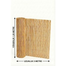 My Family Hasır Kamış Bahçe Çiti 150X500 cm - Balkon Gizleme Filesi & Dekoratif Kamış Çit Rulo