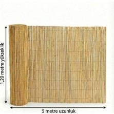 My Family Misina Dokuma Kamış Hasır Çit 120X5 Metre Bahçe Balkon Gizleme Örtüsü Bambu Görünüm