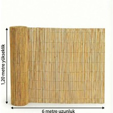 My Family Hasır 1,20 Metre x 6 Metre Kamış Hasır Çit Balkon Çiti Bahçe Çiti Gölgelik
