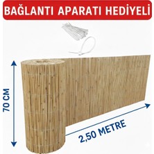 My Family Hasır Çit 70 cm x 2.5 Metre Balkon Bahçe Dekoratif Kamış Çit + Bağlantı Klipsi Hediyeli