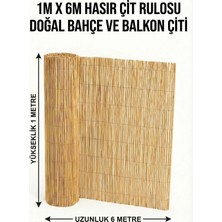 My Family Kamış Hasır Doğal Balkon Çiti Bambu Balkon Çiti Estetik Tasarım Bambu Efektli Balkon Çiti 100 x 600