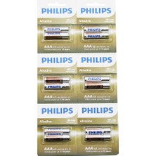 Pileli Store Phılıps  Alkaline Ince - Aaa - 1.5V  Pil  12PCS= 2li x 6 (4887)