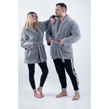 Eymir Home Collection Welsoft Polar Şalyaka Unisex Sabahlık Bornoz Trend Renk Kırçıllı