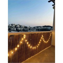 1 x 2,50 Metre Doğal Kamış Hasır Çit - Balkon Çiti Bahçe Çiti Gölgelik Dekorasyon(Bağlantı Aparatlı)