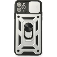 Iphone 11 Pro Kılıf Pars Lens Yüzüklü Silikon - Gümüş