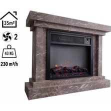 Elektrokonfor Elektrikli Fanlı Desenli Şömine Large  1000W / 2000W Alanya Desenli