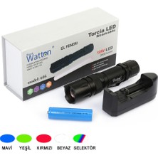 10W 2000 Lümen 4 Renk Güçlü El Feneri Watton WT-605