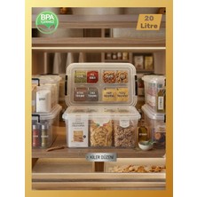 Mienca 20 Lt Şeffaf Saklama Kutusu Kapaklı Kilitli Orta Boy Plastik Organizer Kiler Dolap Düzenleyici Gıda Temasına UYGUN20