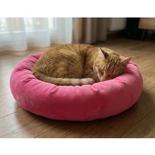 Brt Pet Polar Simit Kedi Yatağı, Küçük Irk Köpek Yatağı, 50 cm Çap