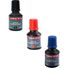 Edding Mürekkep 30 ml 3'lü Set Siyah Kırmızı Mavi Renkli Sarf Malzemeler