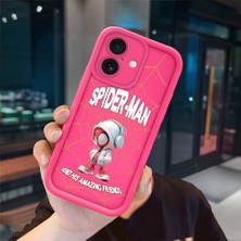 Ucuc iPhone 16 Uyumlu Pembe Kırmızı Silikon Kılıf Darbeye Dayanıklı Kamera Koruma