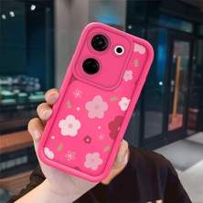 Ucuc Tecno Camon 20 Uyumlu Pembe Kırmızı Silikon Kılıf Darbeye Dayanıklı Kamera Koruma