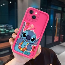 Ucuc iPhone 15 Plus Uyumlu Pembe Kırmızı Silikon Kılıf Darbeye Dayanıklı Kamera Koruma