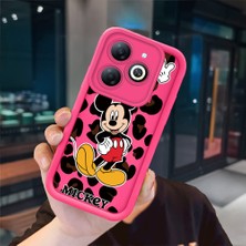 Ucuc Infinix Smart 8/8 Pro Uyumlu Pembe Kırmızı Silikon Kılıf Darbeye Dayanıklı Kamera Koruma