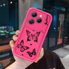Ucuc Infinix Hot 40/40 Pro Uyumlu Pembe Kırmızı Silikon Kılıf Darbeye Dayanıklı Kamera Koruma