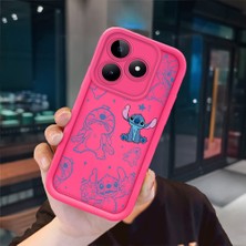 Ucuc Realme C51/C53 Uyumlu Pembe Kırmızı Silikon Kılıf Darbeye Dayanıklı Kamera Koruma