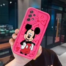 Ucuc Samsung Galaxy A72 Uyumlu Pembe Kırmızı Silikon Kılıf Darbeye Dayanıklı Kamera Koruma