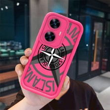 Ucuc Realme C55 Uyumlu Pembe Kırmızı Silikon Kılıf Darbeye Dayanıklı Kamera Koruma